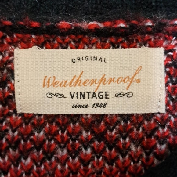 Weatherproof Vintage Plaid Bell-Sleeve Crop Sweater in Red Medium - Picture 6 of 8